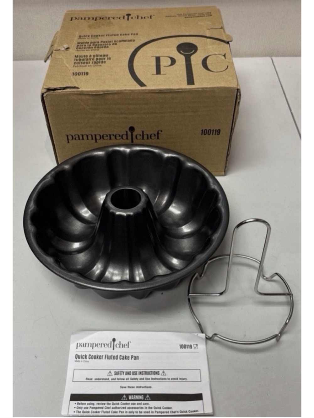 Pampered Chef Quick Cooker Fluted Cake Pan 100119 Bundt Insert New